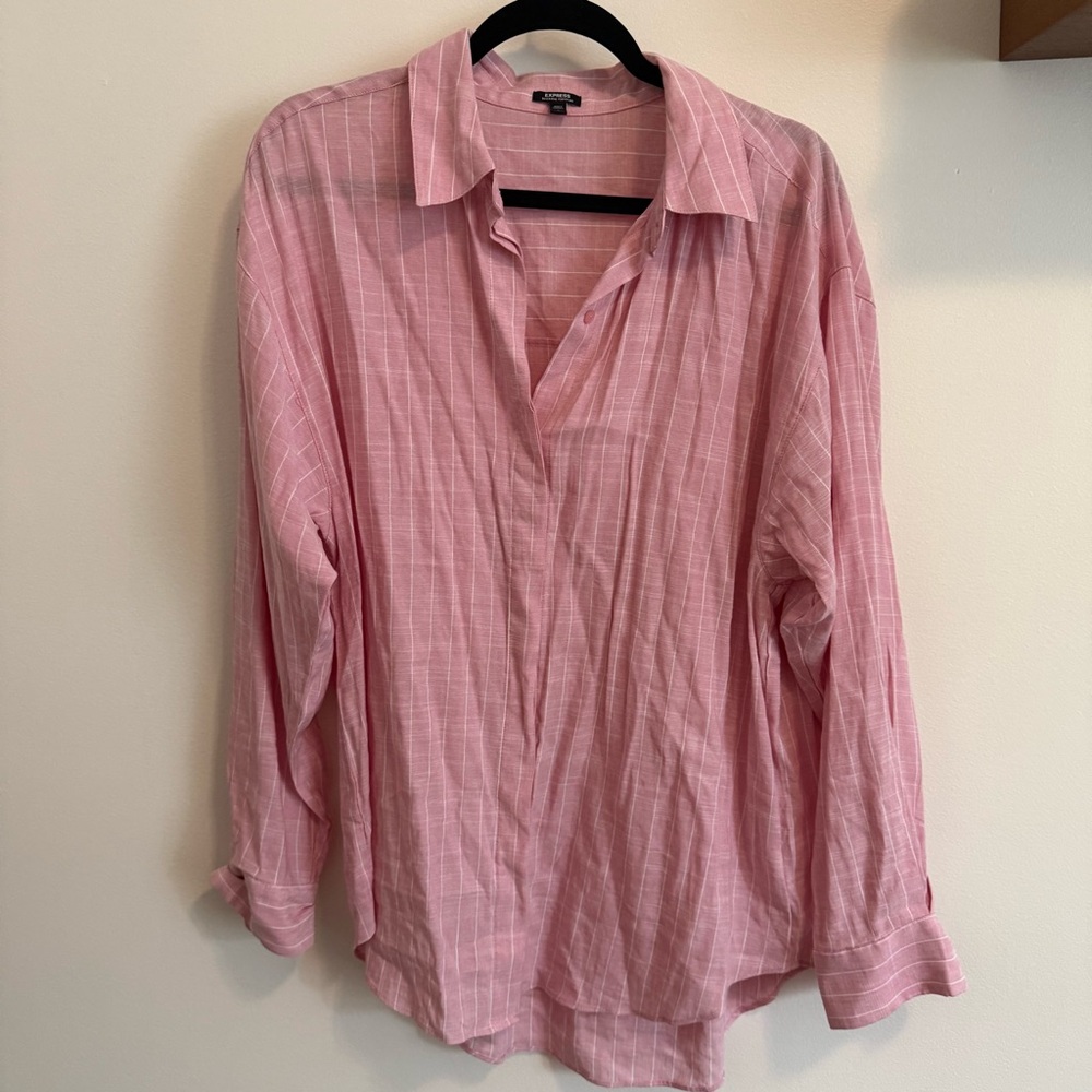 Express Boyfriend Portofino Pink Shirt